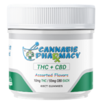 Cannabis Pharmacy THC Blend CBD Gummies | 50mg CBD + 10mg Delta 9 THC - Assorted Flavors - 60ct