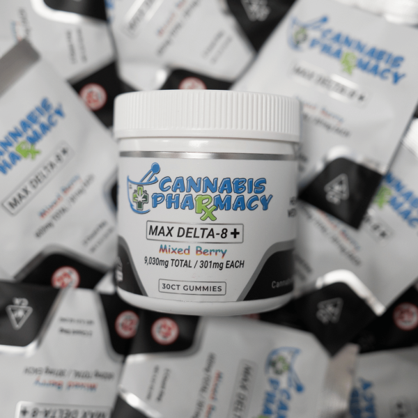 Stylish Cannabis Pharmacy Heavyweight Delta8 Max 250mg D8 + 50mg CBD + 1mg THCP Mixed Berry
