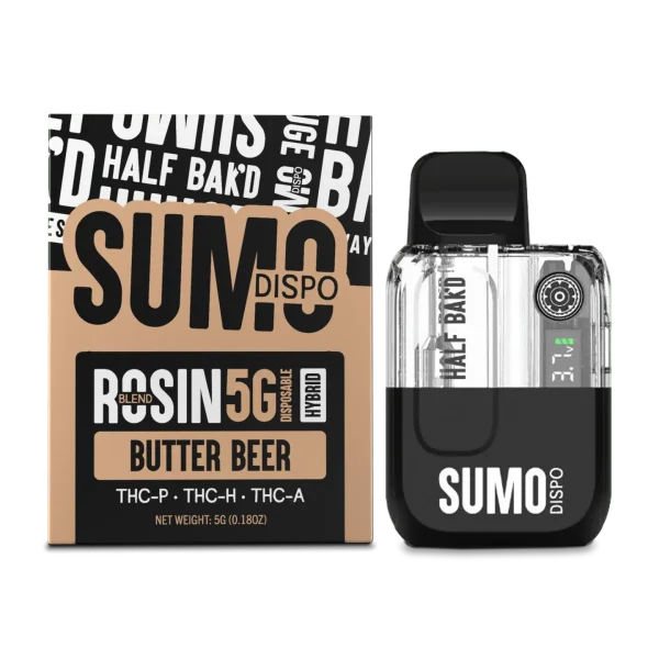Half Bak'd | Rosin Blend Sumo THC Vape - Butter Beer | 5G - Hybrid Disposable - Image 2