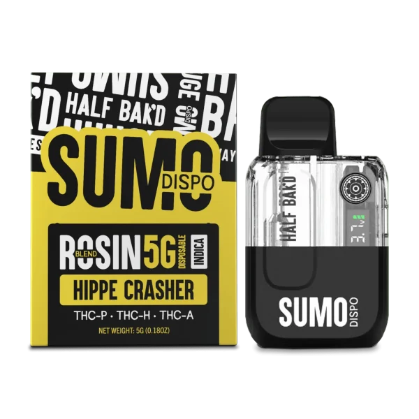 Half Bak'd | Rosin Blend Sumo THC Vape - Hippie Crasher | 5G - Indica Disposable - Image 2