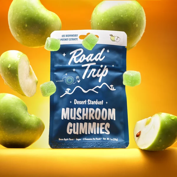 Road Trip | Green Apple Mushroom Gummies  | Desert Stardust - High Potency Extract - 8ct - Image 2