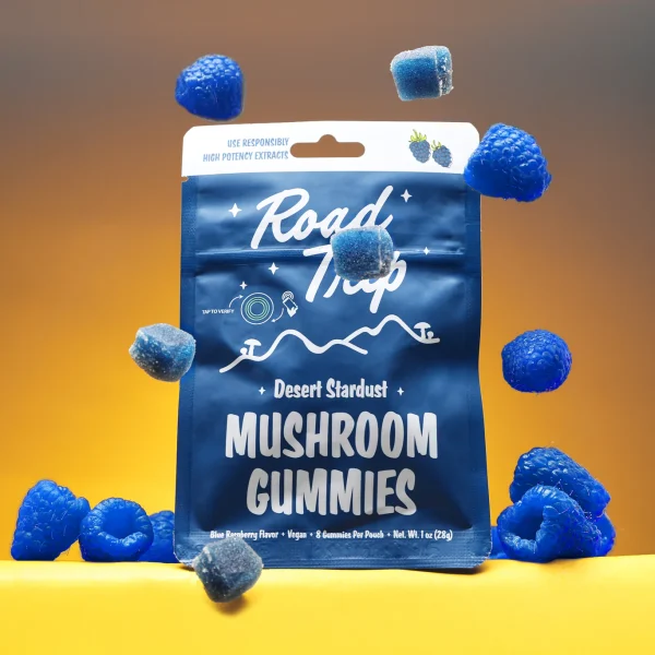 Road Trip | Blue Raspberry Mushroom Gummies  | Desert Stardust - High Potency Extract - 8ct - Image 2