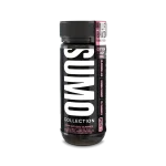 Alt Text: Half Bak’d Cotton Candy Swirl Sumo Gummies jar from the Sumo Collection, featuring a black container with vertical white "SUMO" branding and pink flavor label.