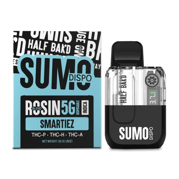 Smartiez THC Vape Pen – Half Bak’d 5G Rosin Disposable (Front View)