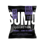 Alt Text: Front view of Half Bak’d 2ct Berry Blast Sumo Gummies bag featuring bold white SUMO branding and purple accents.