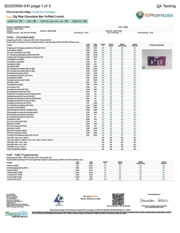 Rize | Puffed Crunch Mushroom Chocolate Bar | Megasdose 12g Bar - Image 2