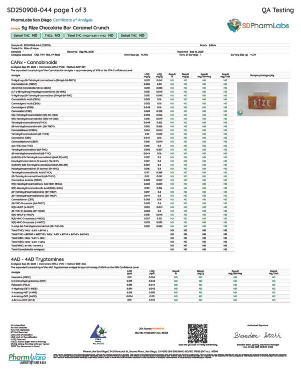Rize | Caramel Crunch Mushroom Chocolate Bar | 5g Bar - Image 3