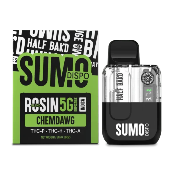 Half Bak'd | Rosin Blend Sumo THC Vape - Chemdawg | 5G - Indica Disposable - Image 2