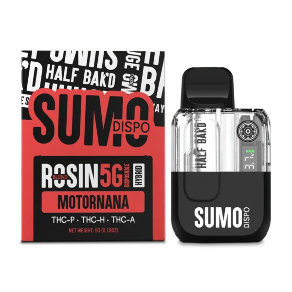 Half Bak'd | Rosin Blend Sumo THC Vape - Motornana | 5G - Hybrid Disposable - Image 2