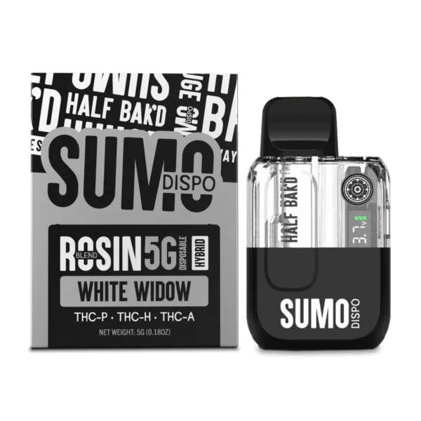 Half Bak'd | Rosin Blend Sumo THC Vape - White Widow | 5G - Hybrid Disposable - Image 2