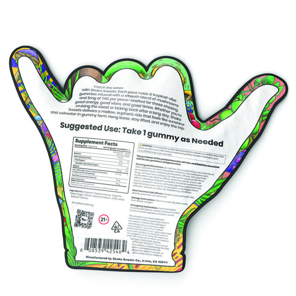 Shaka Sweets | Magic Mushroom + THC Gummies | Pina Colada - 8ct - Image 2