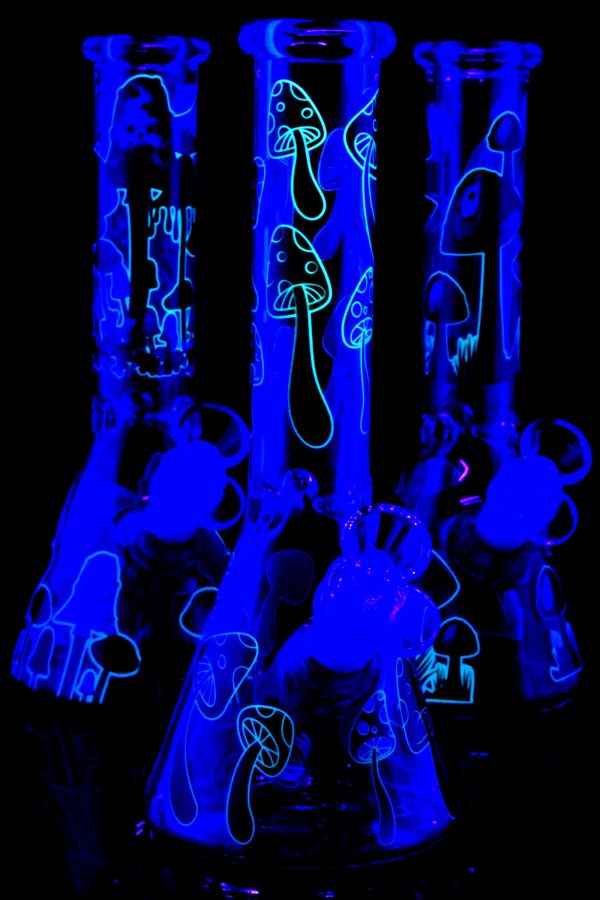 GoG Glow Mushroom Bong “Night Shroom” – 18.8 mm – 10″ – Assorted Colors - Image 2