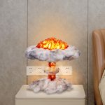 Mushroom Cloud LED Lamp with abstract cloud-shaped design and soft ambient lighting for bedroom décor.