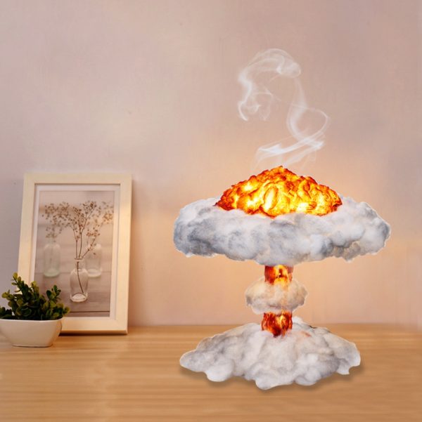 Mushroom Cloud LED Lamp with abstract cloud-shaped design and soft ambient lighting for bedroom décor.