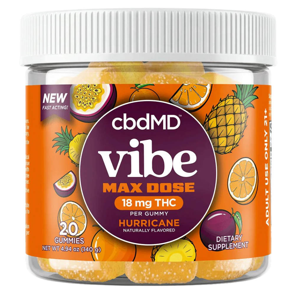 18mg cbdMD | Delta-9 THC Gummies Max Dose Hurricane | 18mg - 20 Count - Image 1