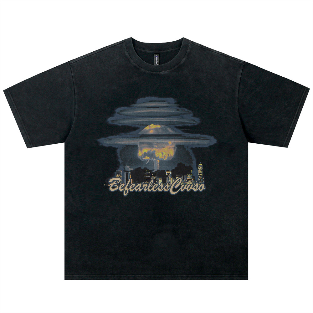 3ca6f5d2-fd77-4003-9d31-ad2eae162b17-5.jpg Creative Mushroom Cloud Print Men's T-Shirt with colorful graphic artwork and short sleeves.