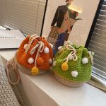 Handmade Wool Woven Mushroom Bag featuring a cute mushroom-inspired design and handcrafted wool construction.