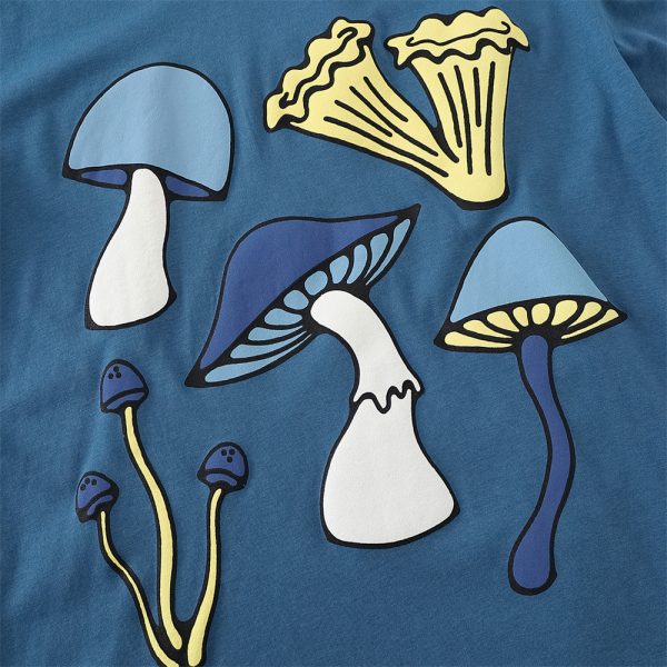 Mushroom Print Short Shirt T-shirt Casual Top - Image 4