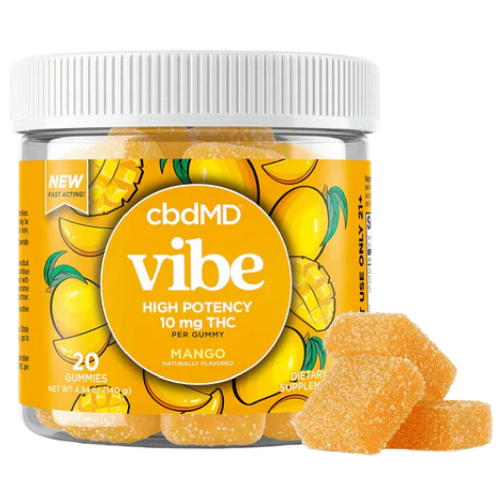 md cbdMD | Delta-9 THC Gummies Mango | 10mg - 20 Count - Image 1